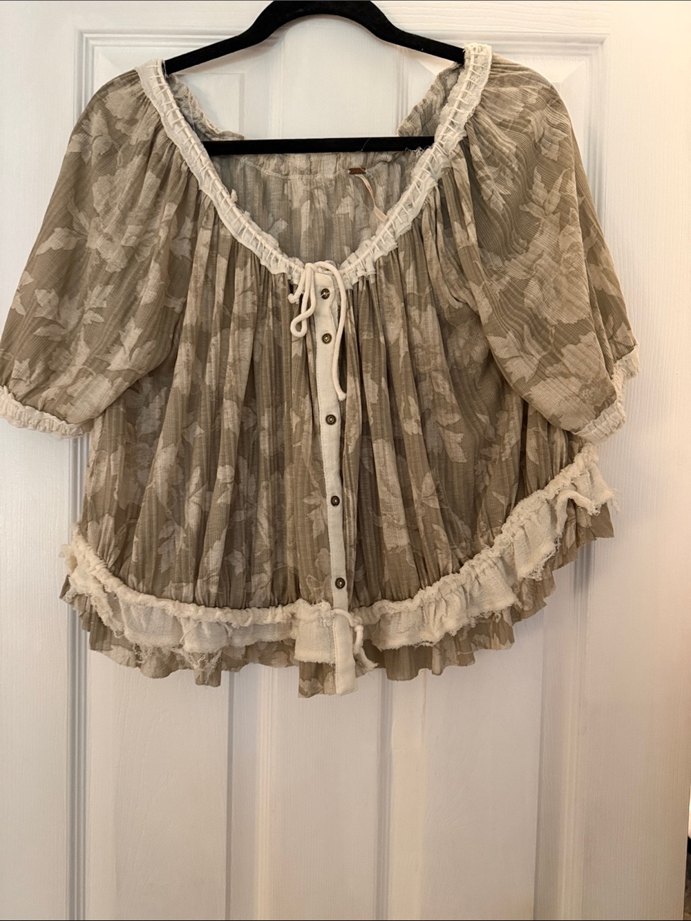 Free People Women's perfect day top in olive and florals
